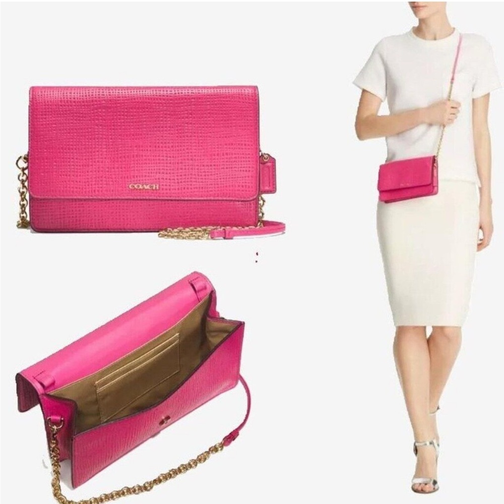 Coach Madison Embossed Crossbody Bag with Chain Strap